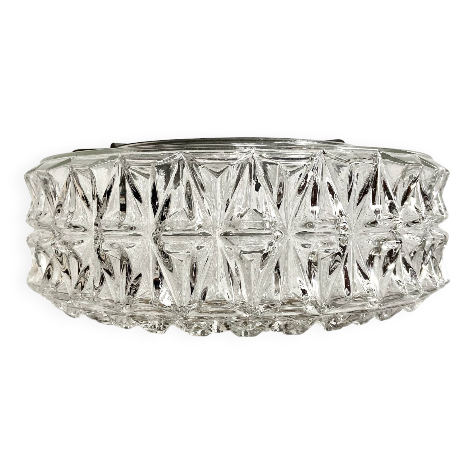 Holophane glass ceiling light - Ø 25 cm - H 9.5 cm