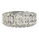 Plafonnier en verre holophane - Ø 25 cm - H 9,5 cm