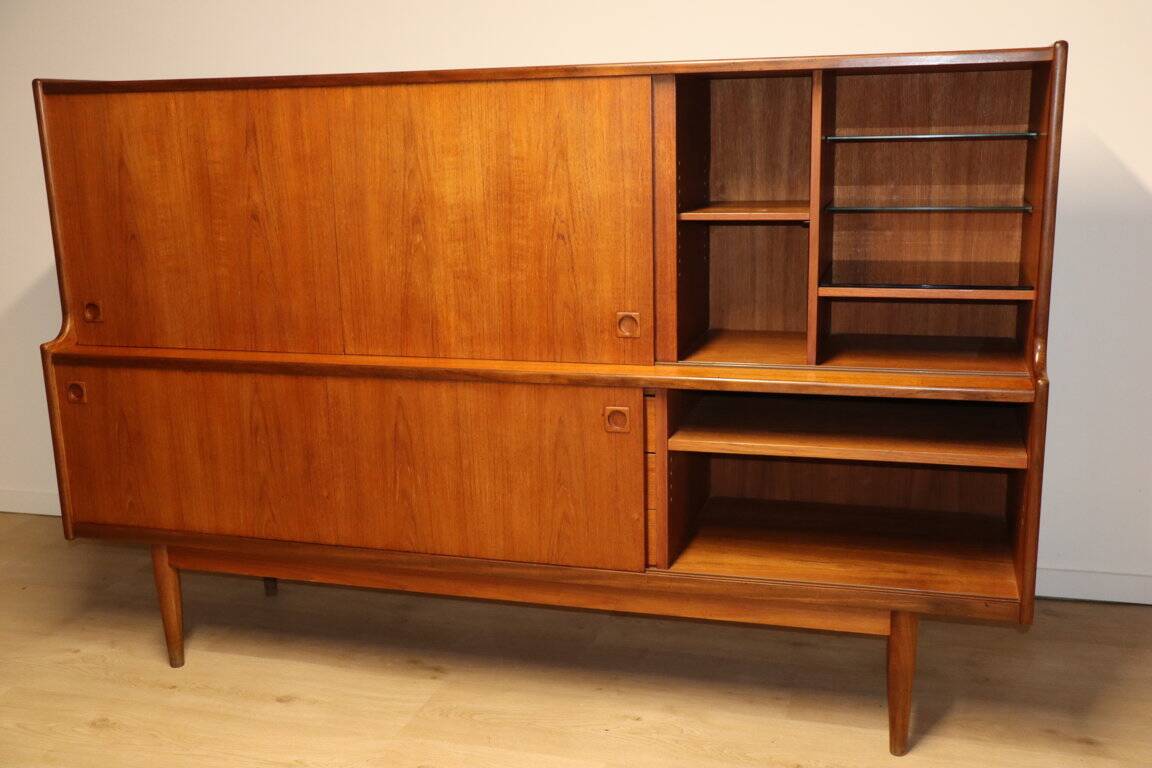 Enfilade haute scandinave édition Samcom en teck, 1960