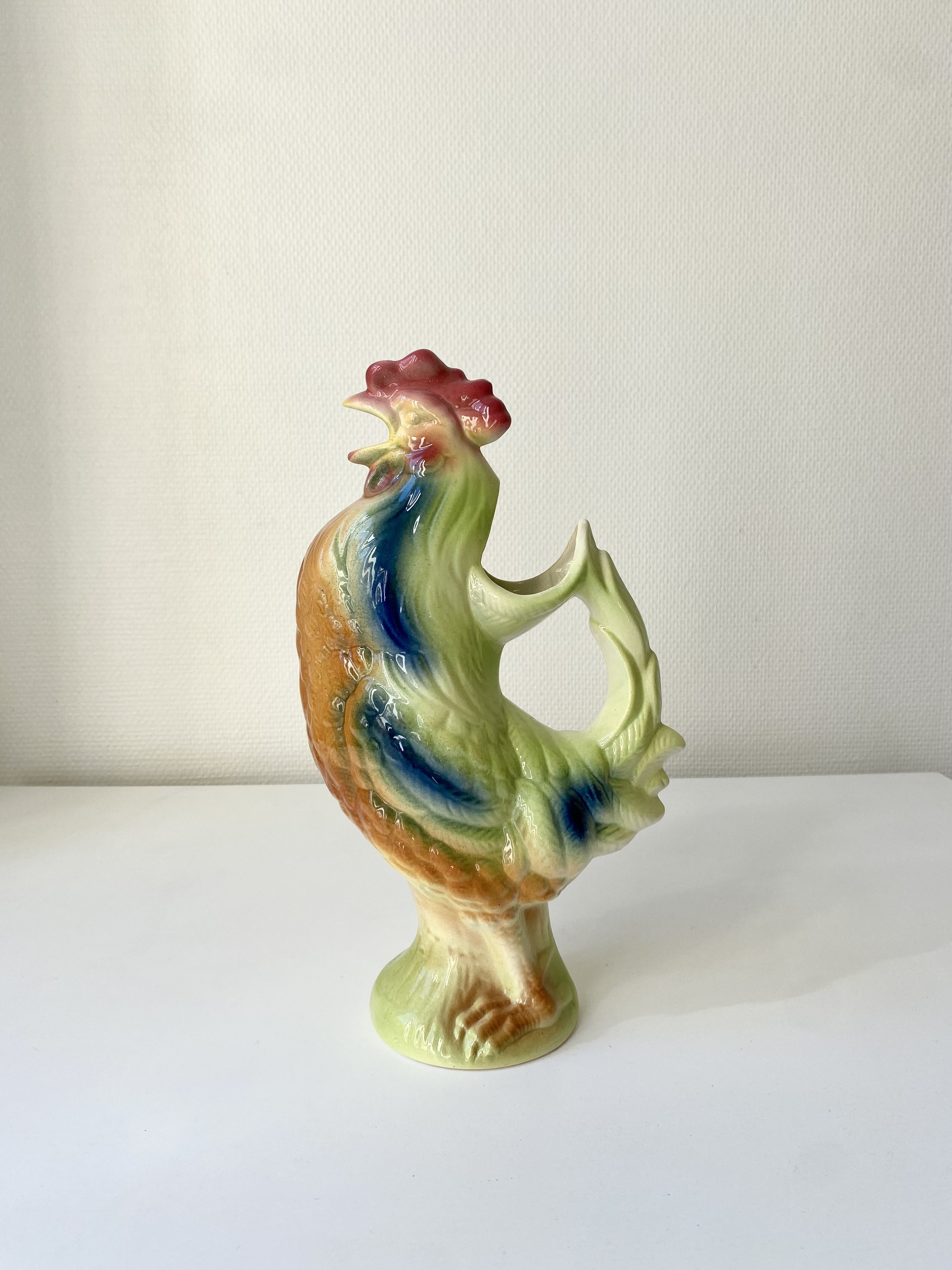 Bec Verseur Ancien En Porcelaine Blanche Forme De Coq - Doseur De Cuisine Vintage | Occasion