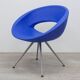 Sesta Smile armchair in Blue imitation leather