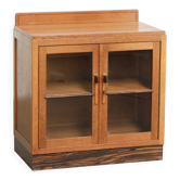 Cabinet en chêne néerlandais subtil de l'École d'Amsterdam / cabinet Art Déco avec portes en verre