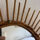 Miroir vintage 1960 soleil rotin osier - 55 cm