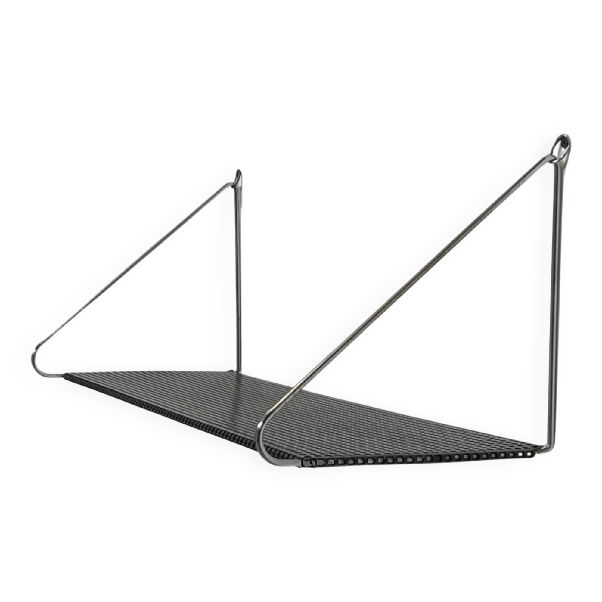 Vintage Wall rack Pilastro by Tjerk Reijenga black perforated 1960