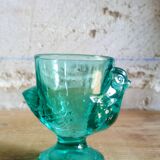 Six coquetiers cocottes en verre coloré
