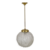 Angelo Brotto for Esperia Pendant Light in Murano Glass and Brass