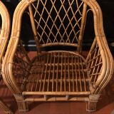 Paire de fauteuils en rotin