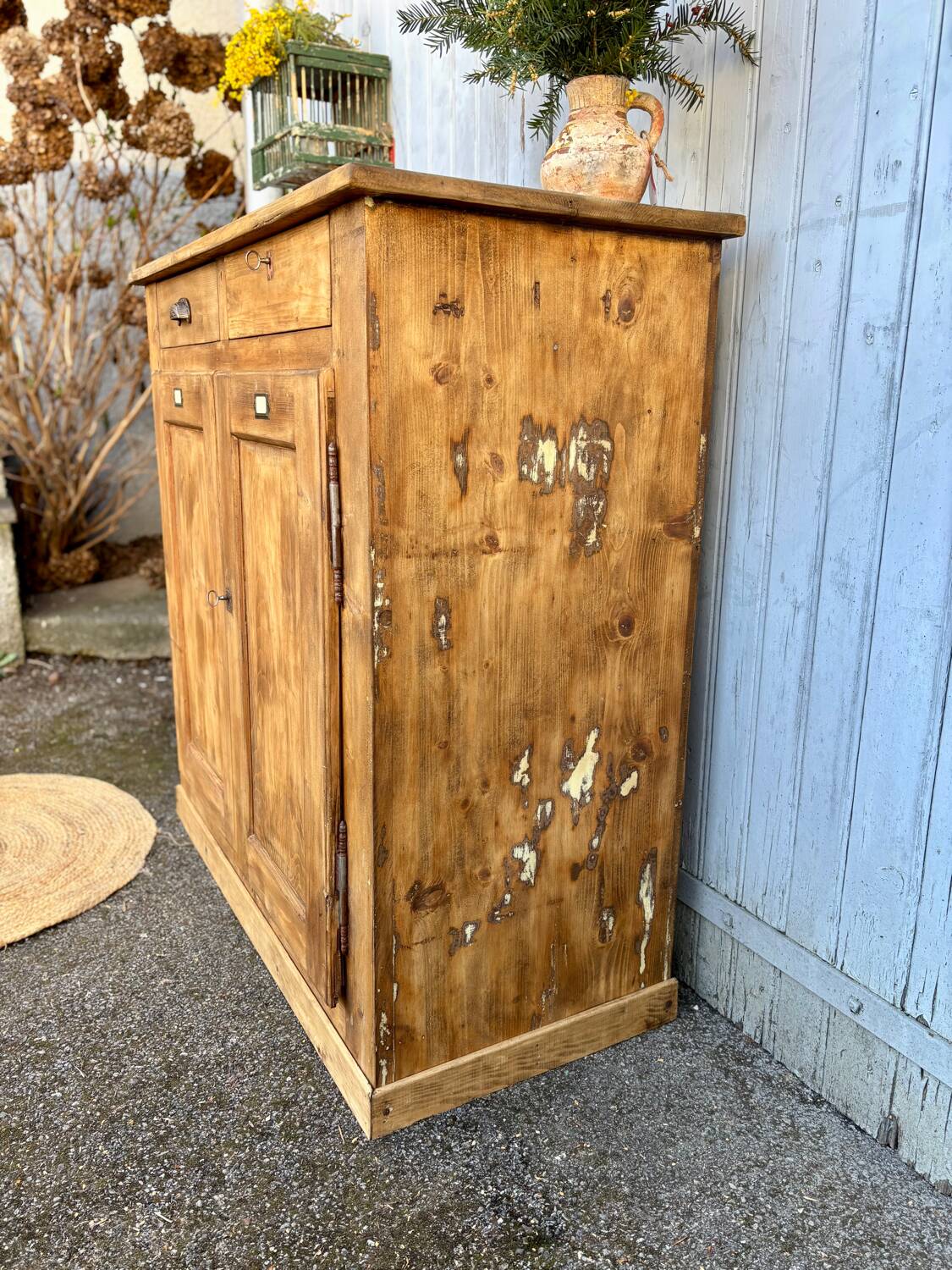 Antique solid wood sideboard