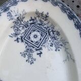 Large earthenware serving dish, cartridge model, sarreguemines, U & C, made in France, earthenware