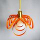 French modern orange metal ribbon lamp