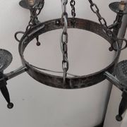 Lustre rond fer forgé médiéval vintage gothique Réjane