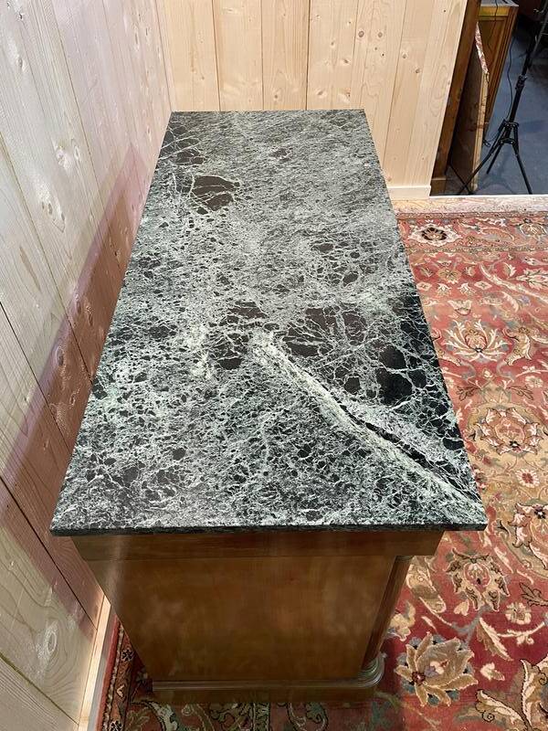 Empire style chest of drawers in green marble
