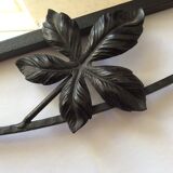 Old Art Deco mirror wrought iron hammered vegetal decoration