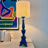 Turquoise ceramic lamp signed Pol Chambost - 1960.