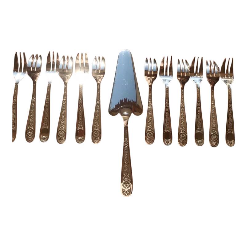 Christofle Set of 12 cake forks and 1 pie server