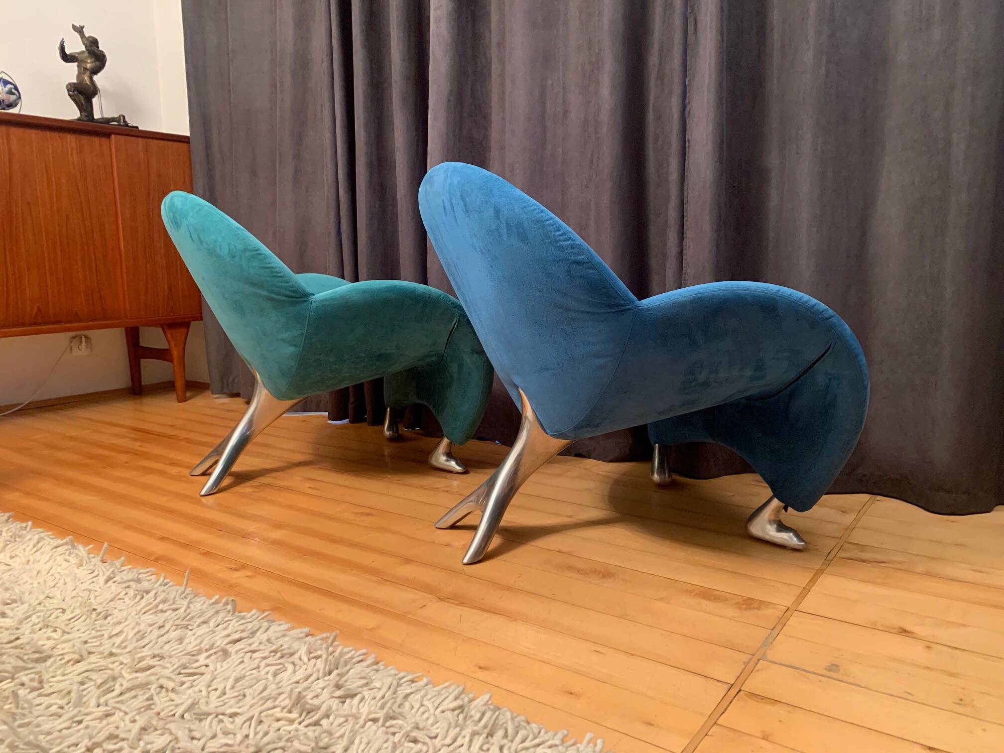 Pair of Papageno armchairs designed by Jan Armgardt, Leolux, Netherlands, 1990s