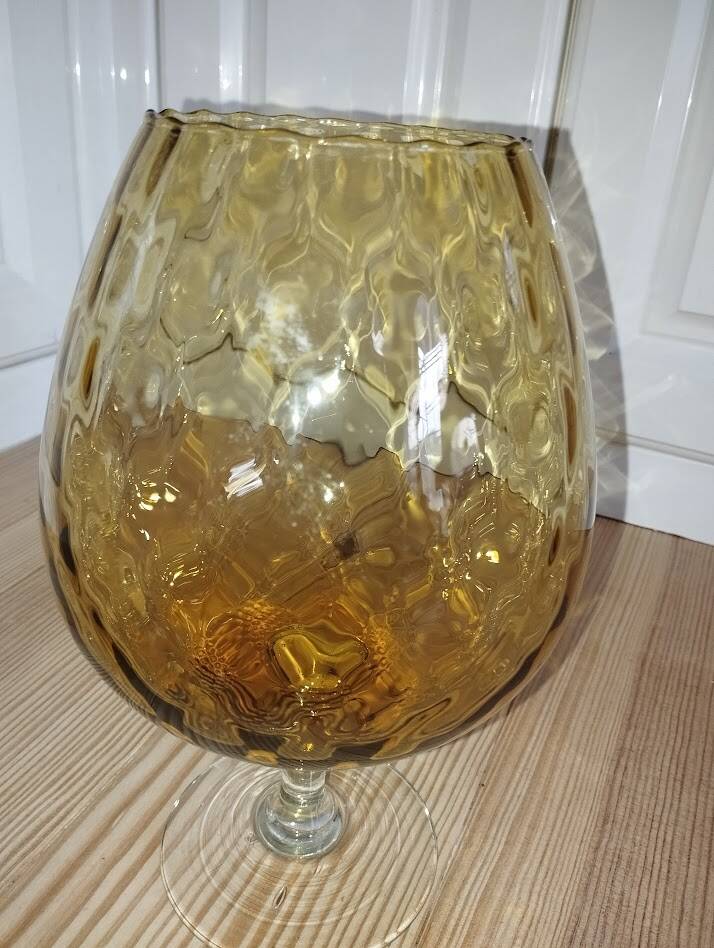 Empoli vase in amber blown glass – Italy, 1960s