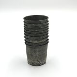 Set of 10 tin cups
