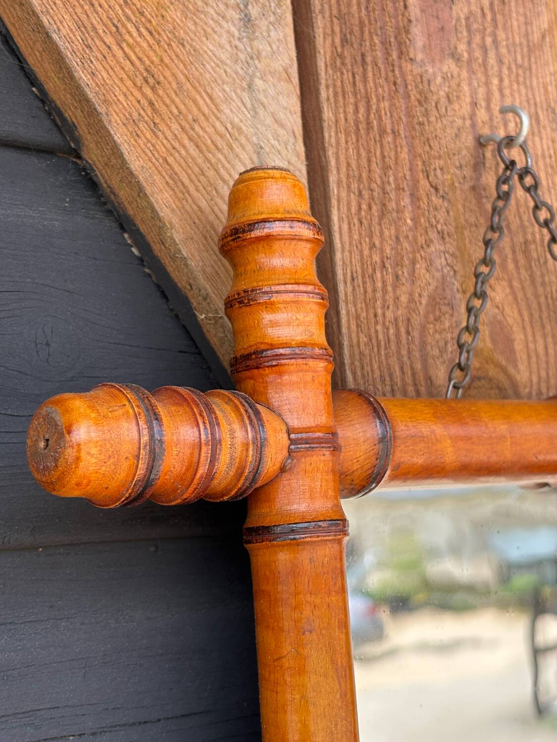 Vintage bamboo mirror