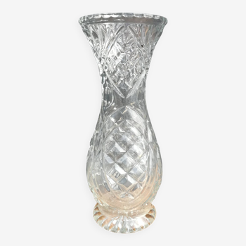 Vase en verre décor "ananas"