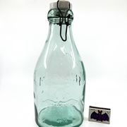 Grande bouteille "Mercur" en verre et bouchon en céramique • 2L • 1930