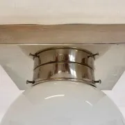 Design Chrome and glass Bauhaus Ceiling Lamp / Flushmounts, 1930s