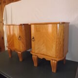 Pair of bedside lemon tree and brass