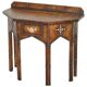 Antique Leather Studded Console Table in Gothic Pugin Style Restored