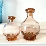 1950s pink glass carafes