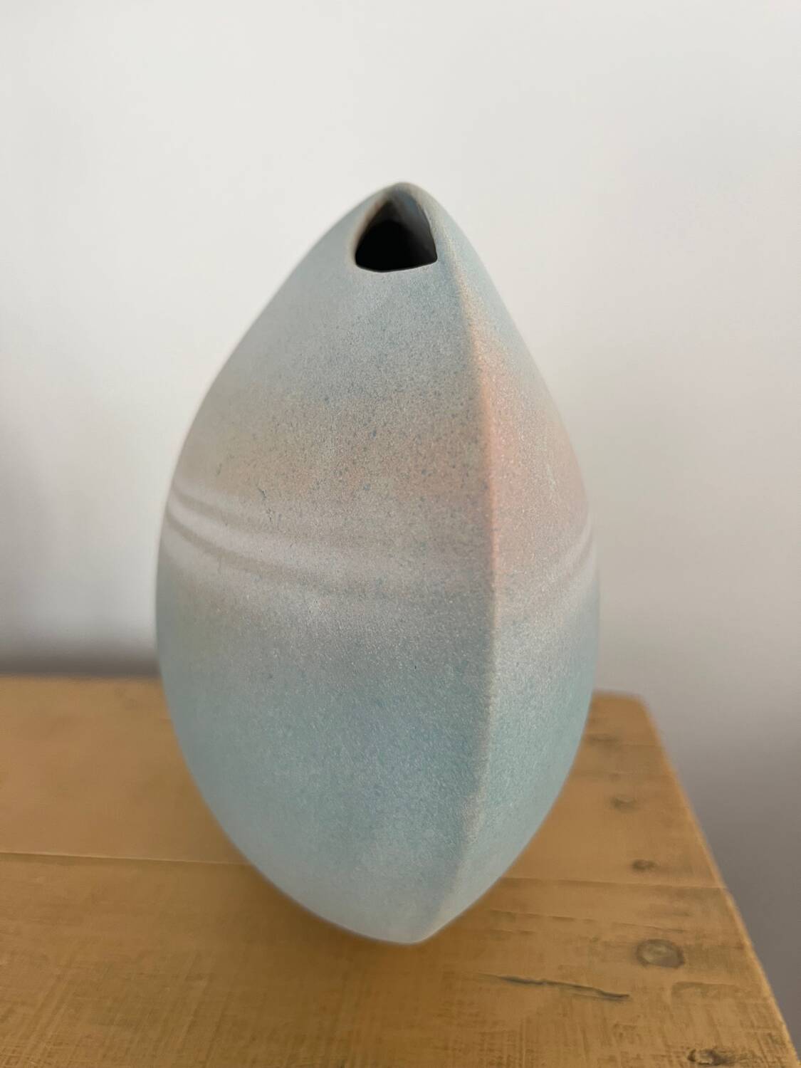 Pastel biscuit porcelain vintage "pebble" vase