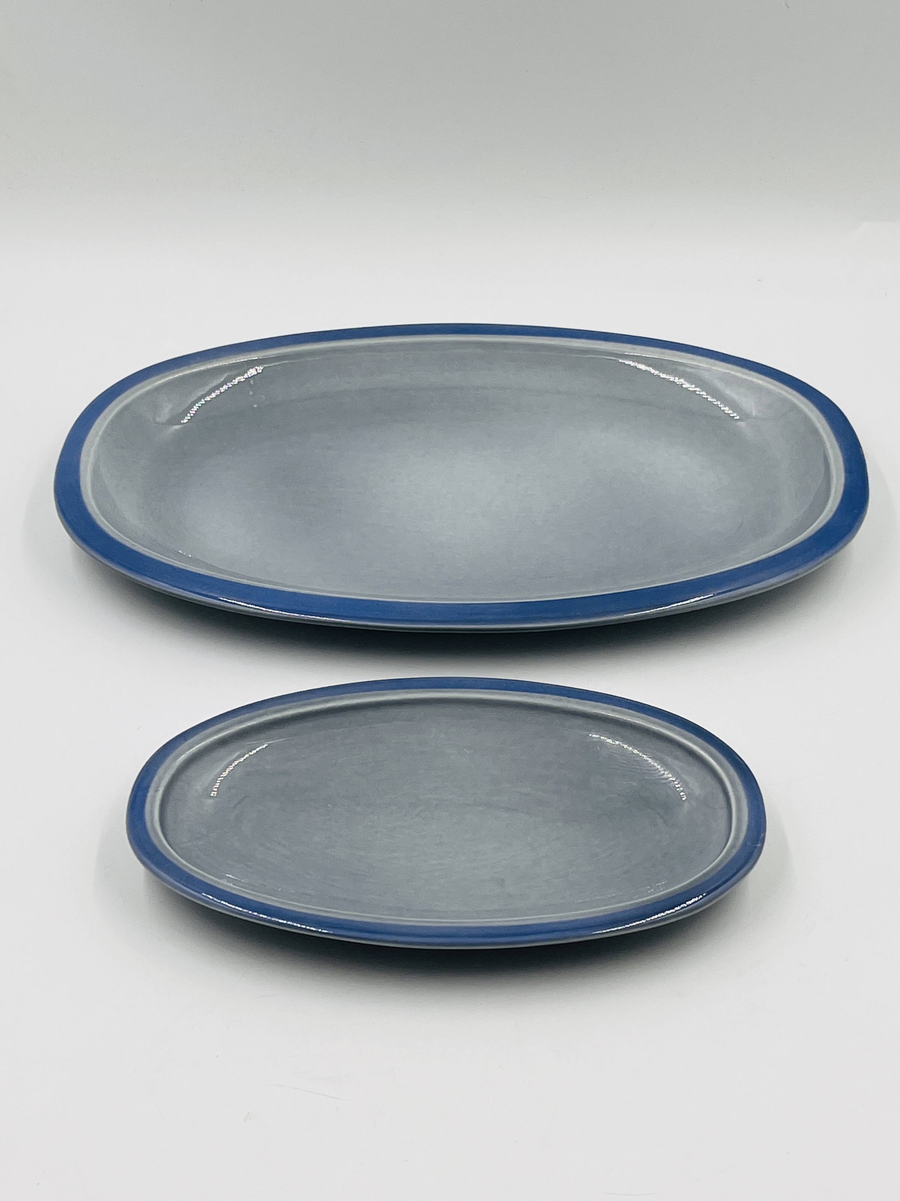 Set of two Boch blue dishes