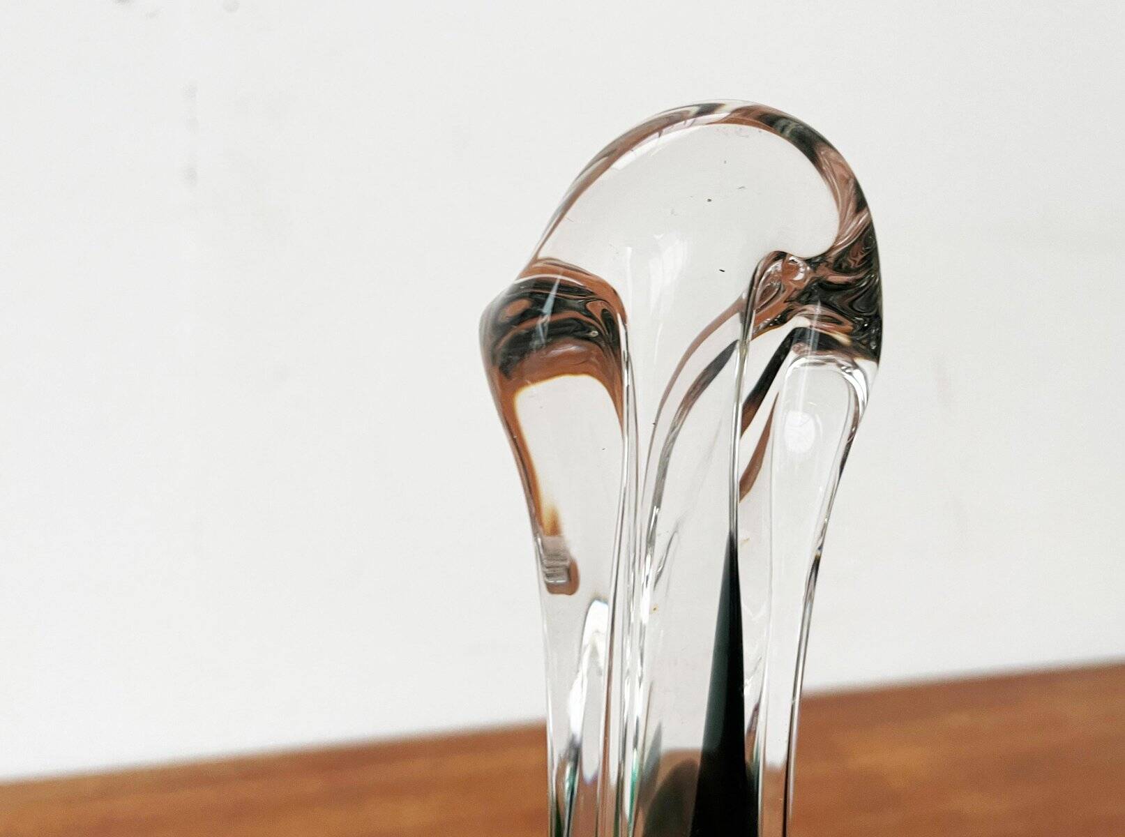 Vintage art glass vase by Max Verboeket for Kristalunie Maastricht, 1970s