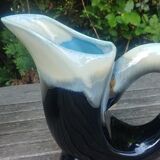Two swan-shaped vases in glazed ceramic vintage 30/40s