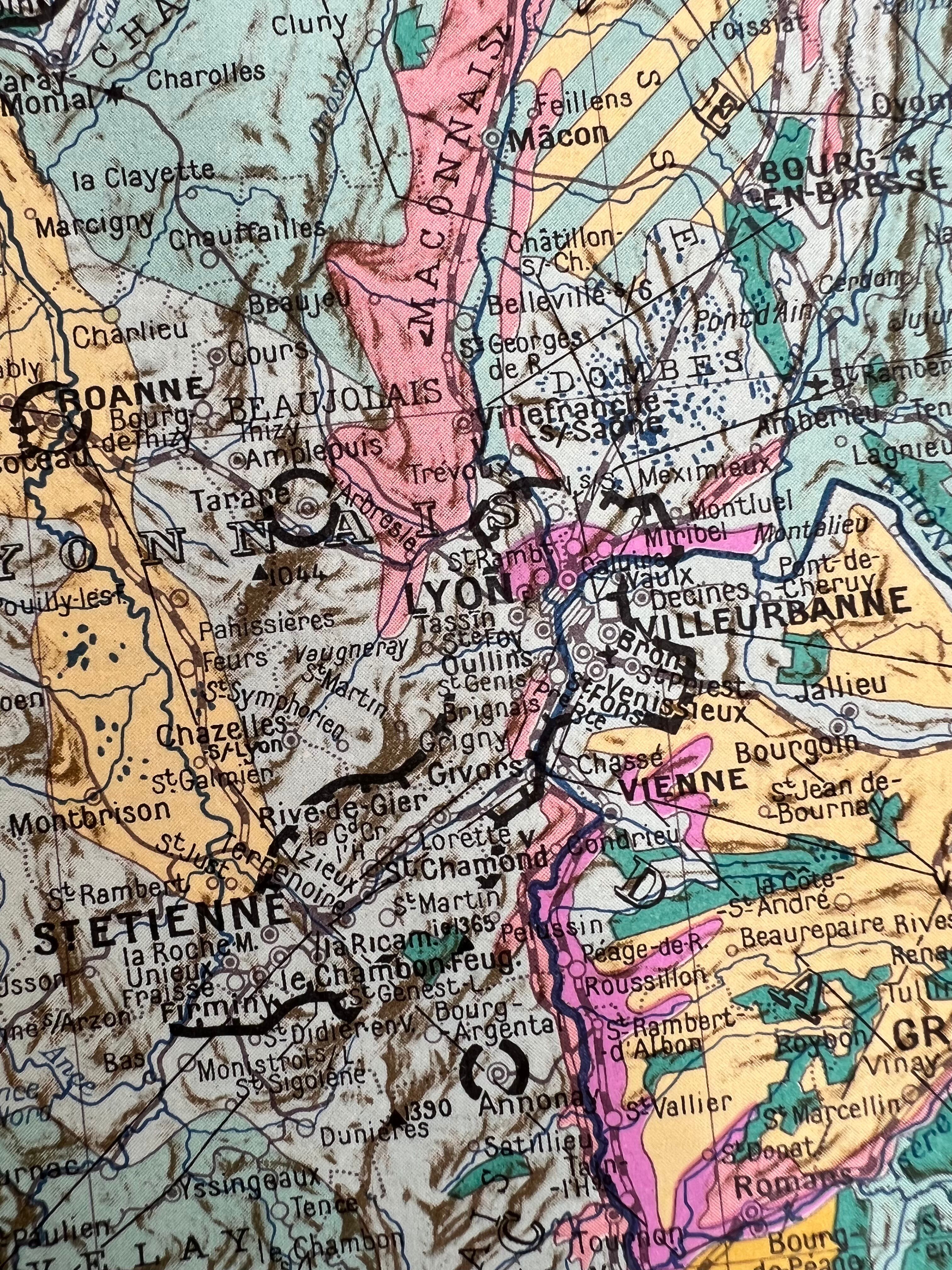 Old map of France Southern Part — Agricultural and Cultural Regions | V
