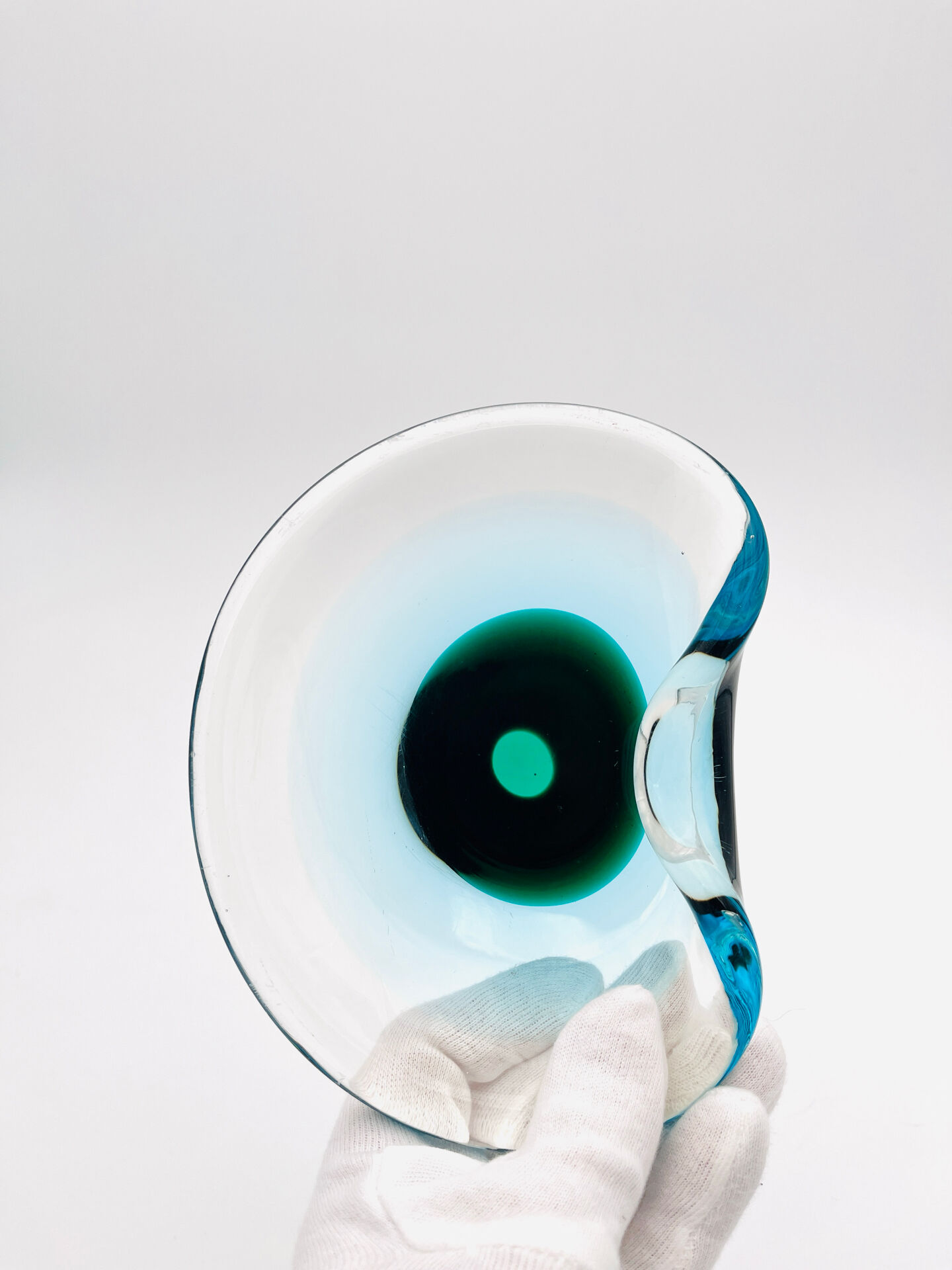 Murano Ashtray Galliano Ferro Sommerso Emerald Green 1960