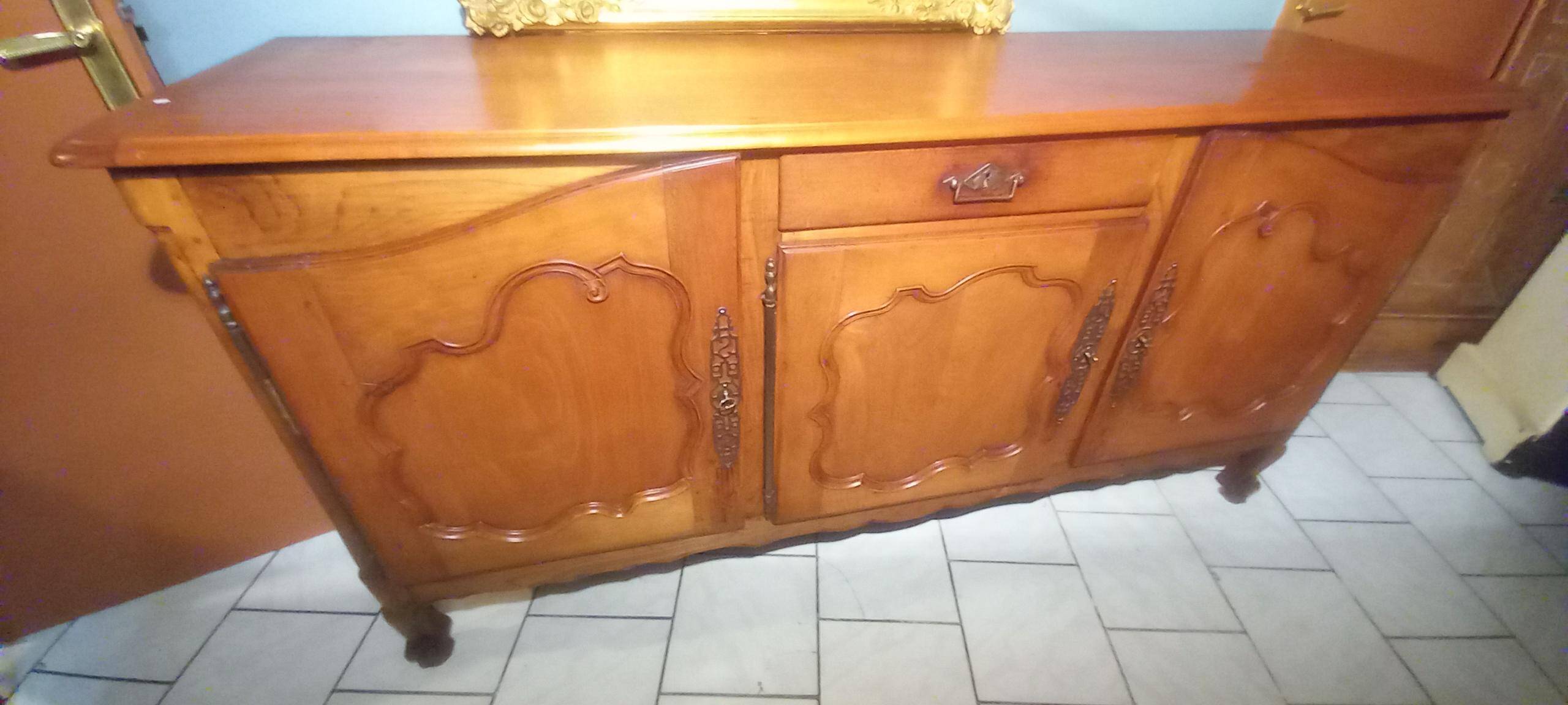 Louis XV oak and cherry wood sideboard