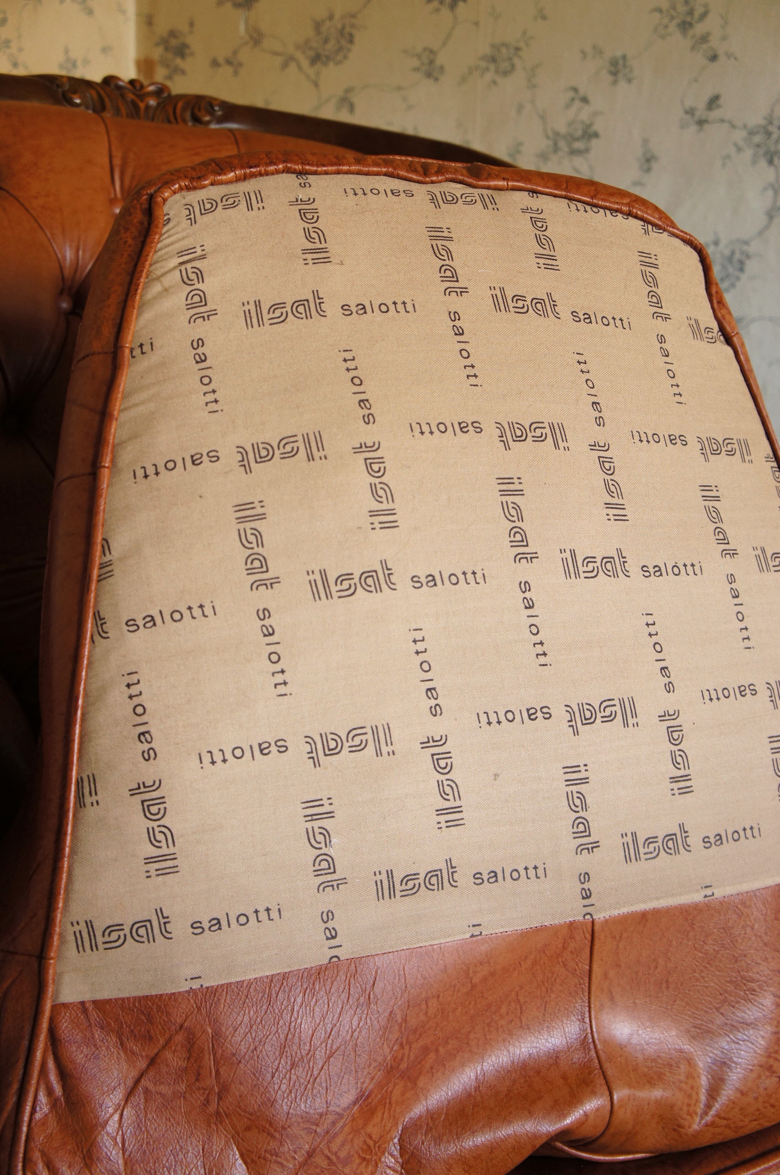 Cognac leather armchair "Ilsat Salotti" Italy circa 1980