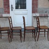 Lot de 4 chaises bistrot assises décorées