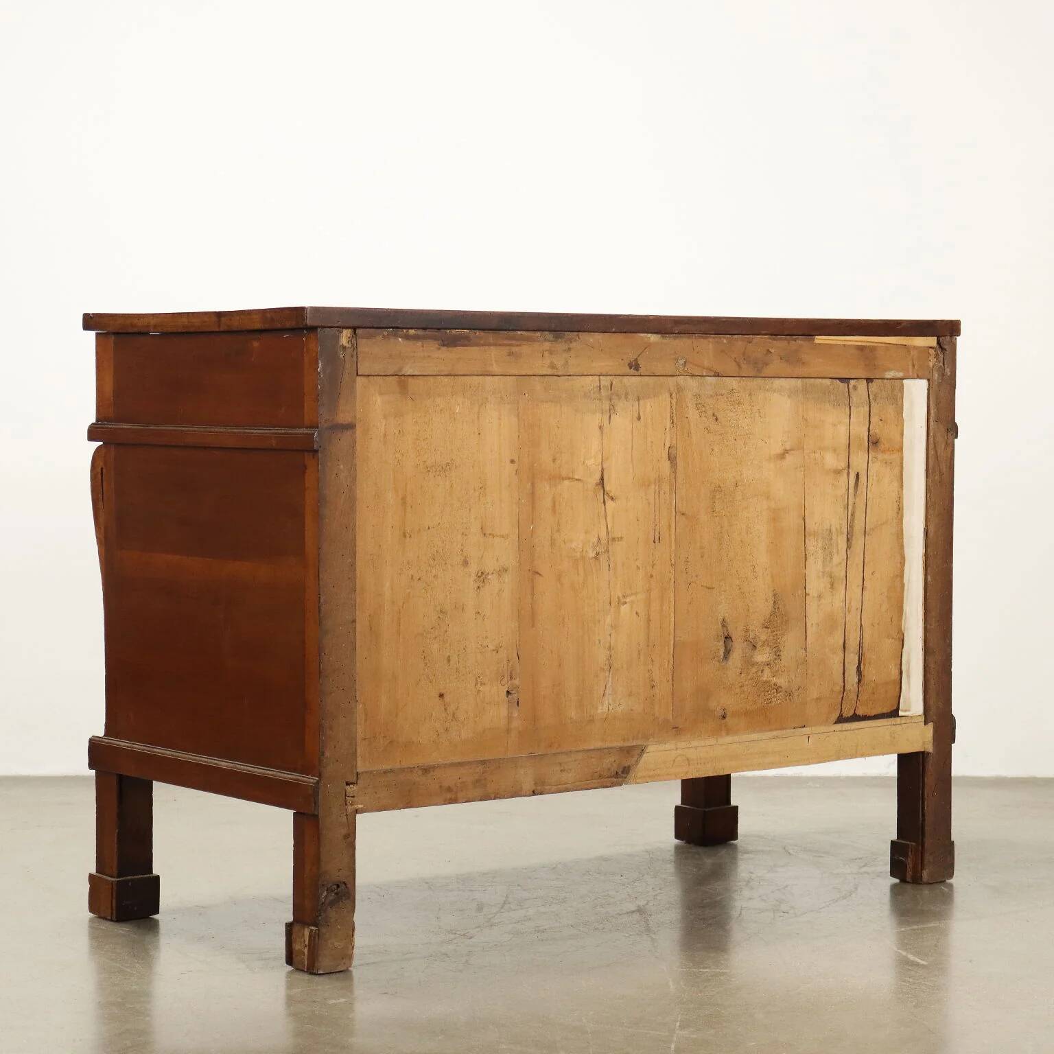Commode de restauration ancienne en noyer 3 tiroirs '800