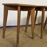 Série de 5 tabourets d'atelier en bois vintage