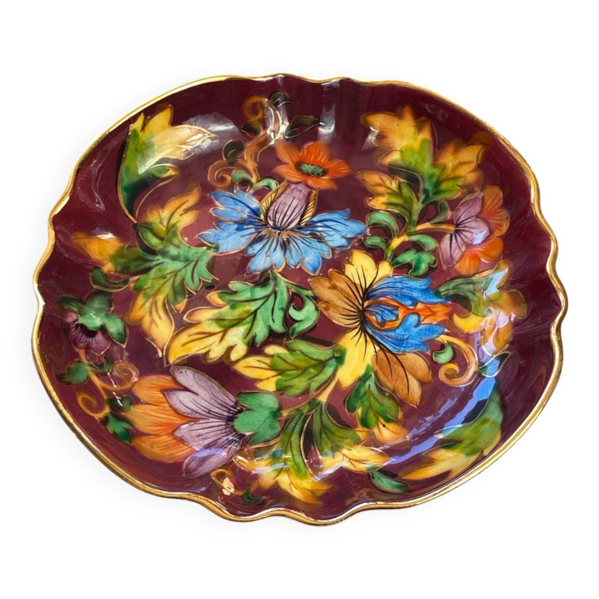 Ceramic plate, H. Bequet Quaregnon, 1950s