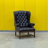 Vintage Tufted Leather Chesterfield Style Wing Back Chair (Price is For One Chair)