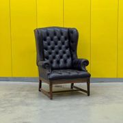 Vintage Tufted Leather Chesterfield Style Wing Back Chair (Price is For One Chair)
