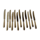 12 entremet knives, silver metal, cross ribbons