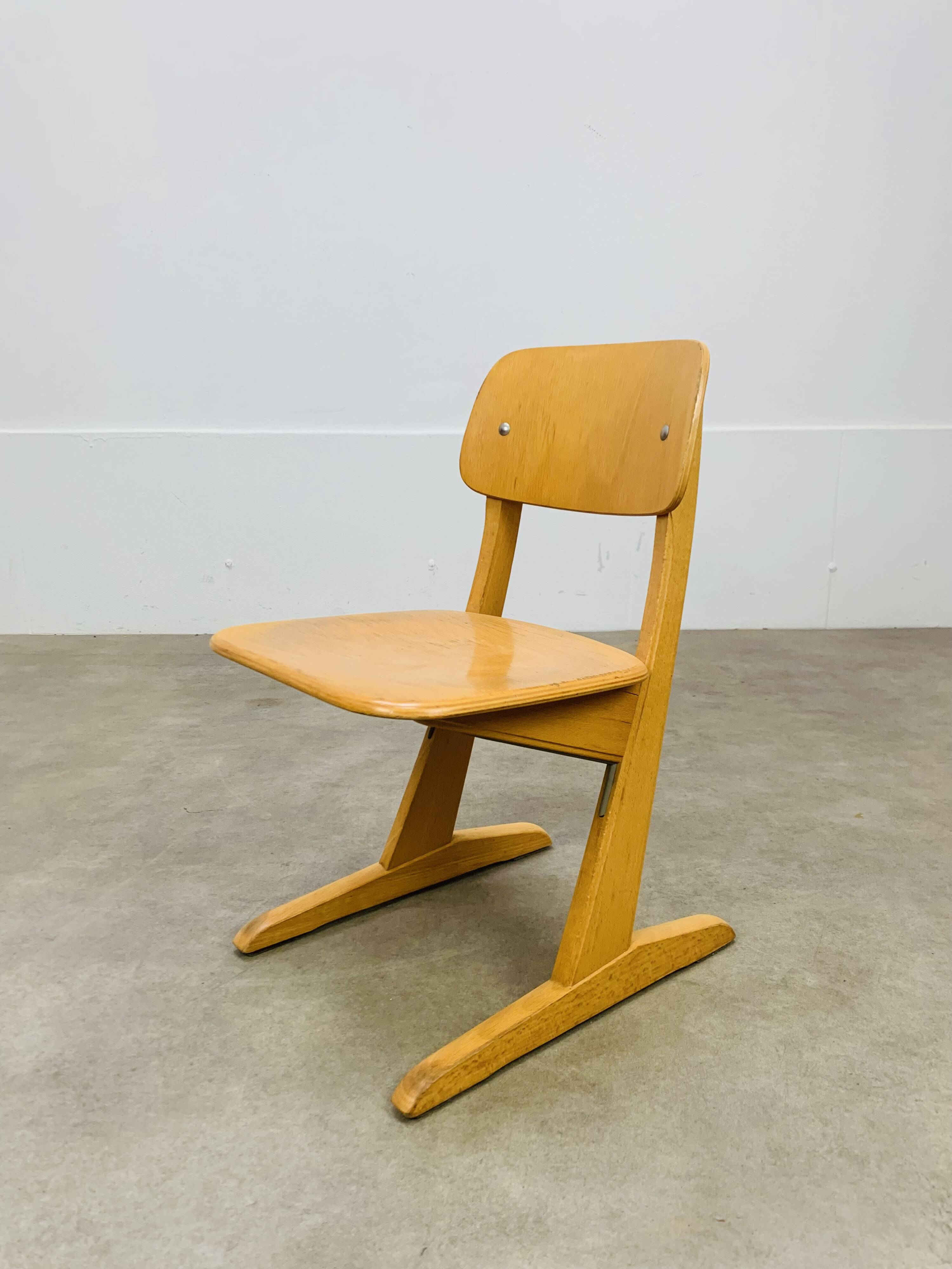 Casala children's chair from the 60s, wood, vintage