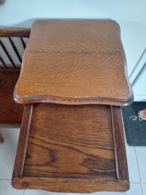 Vintage telephone bench in solid oak