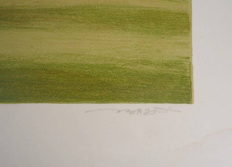 Pierre Bazire: Landscape in Normandy, original signed lithograph