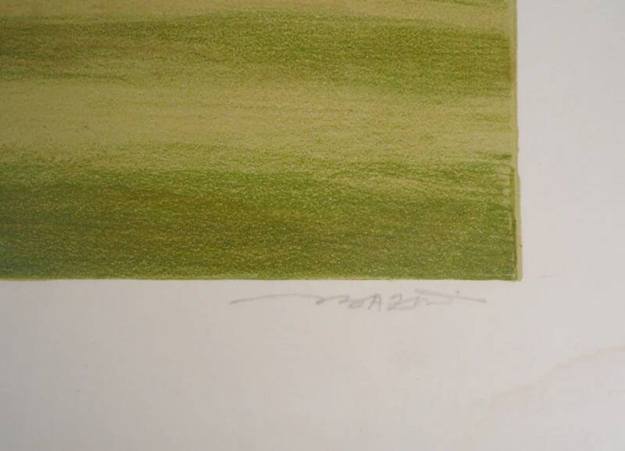 Pierre Bazire : Paysage en Normandie, lithographie originale signée