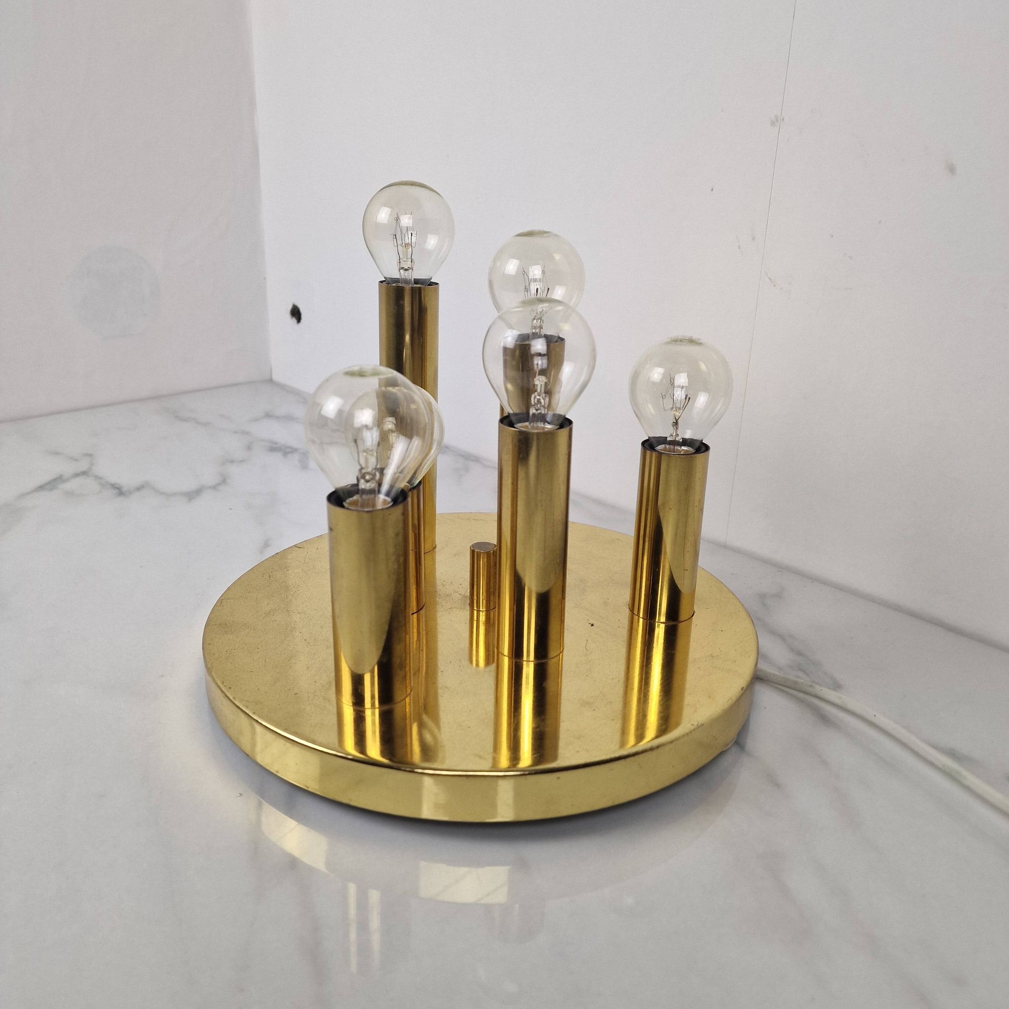 6 Light Flush-Mount Attributed to Gaetano Scioliari for Boulanger, Italy