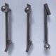 three art deco bronze handles silver tone cover